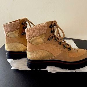 Blowfish boots size 7 1/2 never worn color is sand with Lite Gold accents